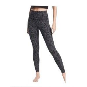 Athleta Elation Leopard Print Ultra High Rise Tight Leggings Black Grey Powervit